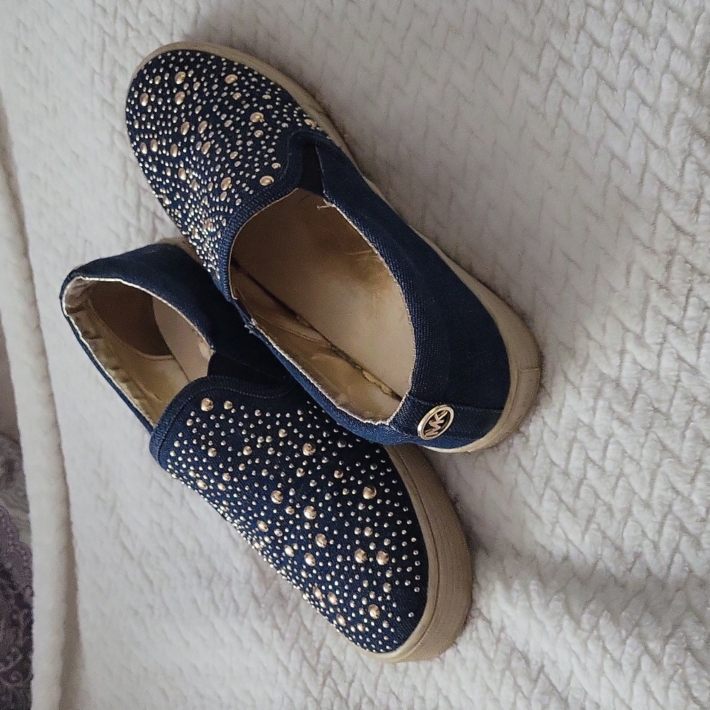 Michael Kors Flats/Slip on - Gold Sparkle, Light blue